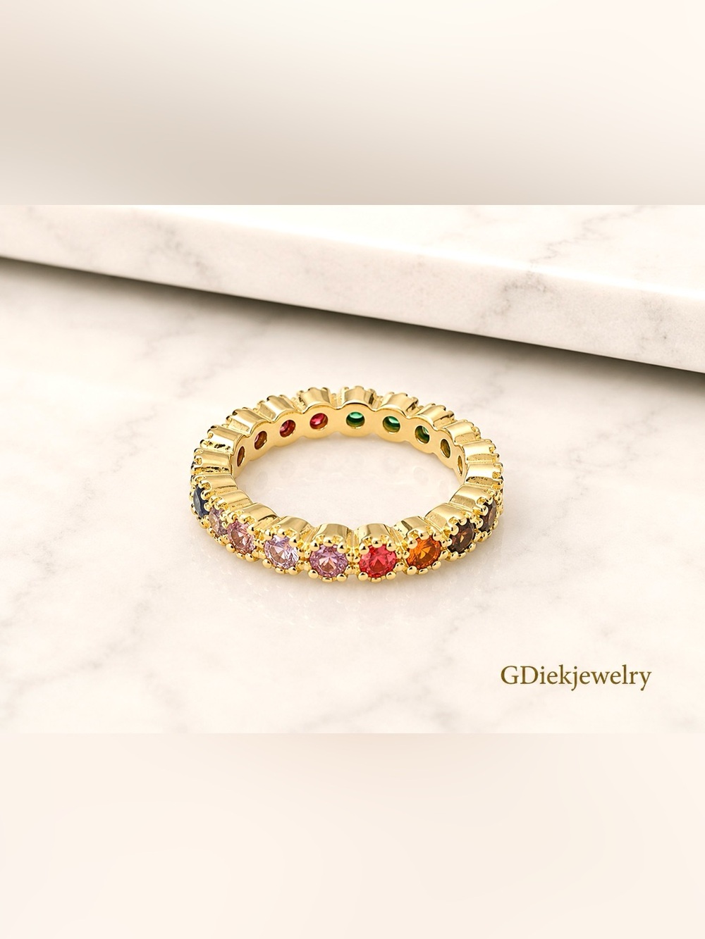 Goldfilled Gemstone Eternity Band - Style size 6-7